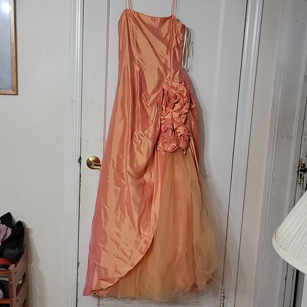 Orange evening dress